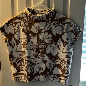 Joie Brown and White Floral Women's Top
